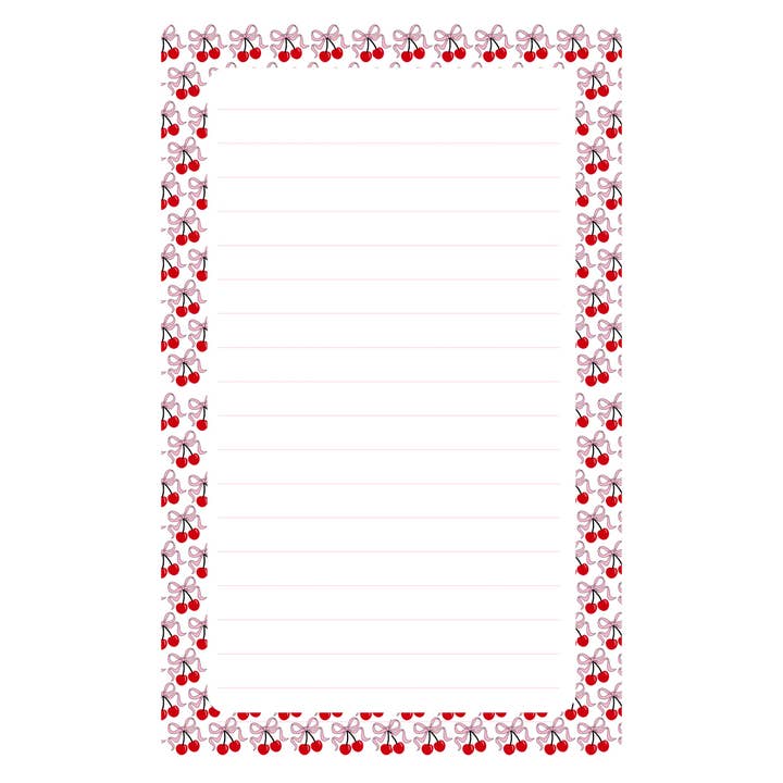 LINED NOTEPAD - CHERRY for wholesale by Namedrops