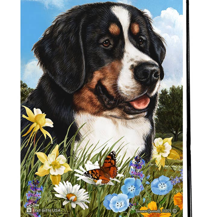 Pet Gifts USA, LLC - Vente Drapeaux - Drapeau de jardin avec fleurs d'été pour bouvier bernois