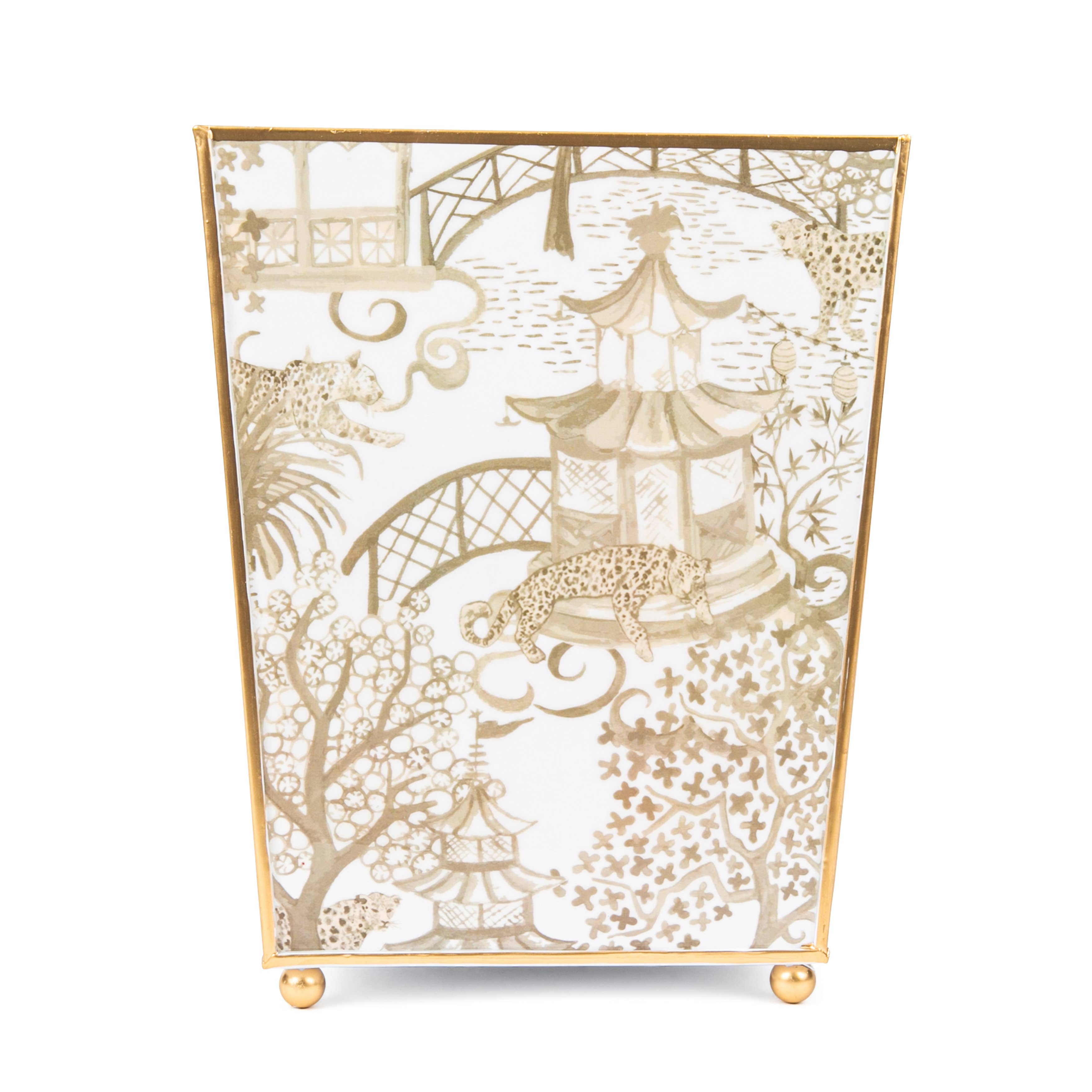 Jaye's Studio - Wholesale Bathroom Accessory Set - Garden Party Enameled Square Wastebasket 94