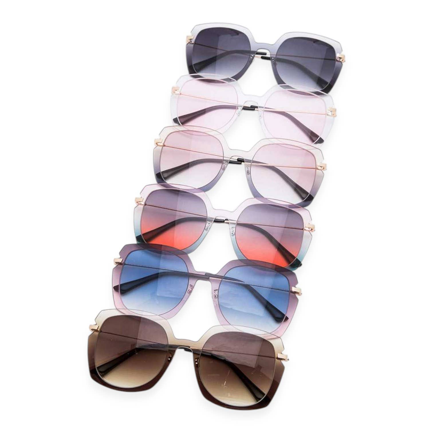 LA Jewelry Plaza - Wholesale Zonnebril - Dames - Mix Tint vierkante zonnebrillenset1