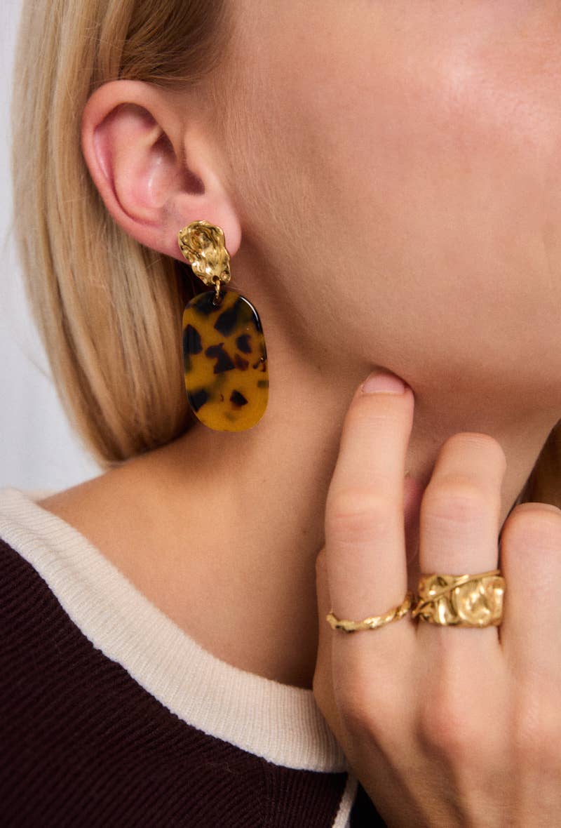 Or Boucles d'oreille en acier inoxydable 124RX182 en vente sur Faire2