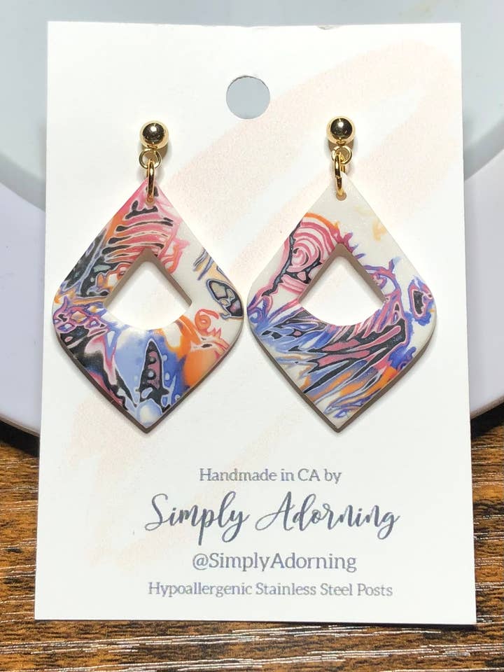 Boucles d'oreilles en argile bohème chic été floral fleurs pour la vente par Simply Adorning