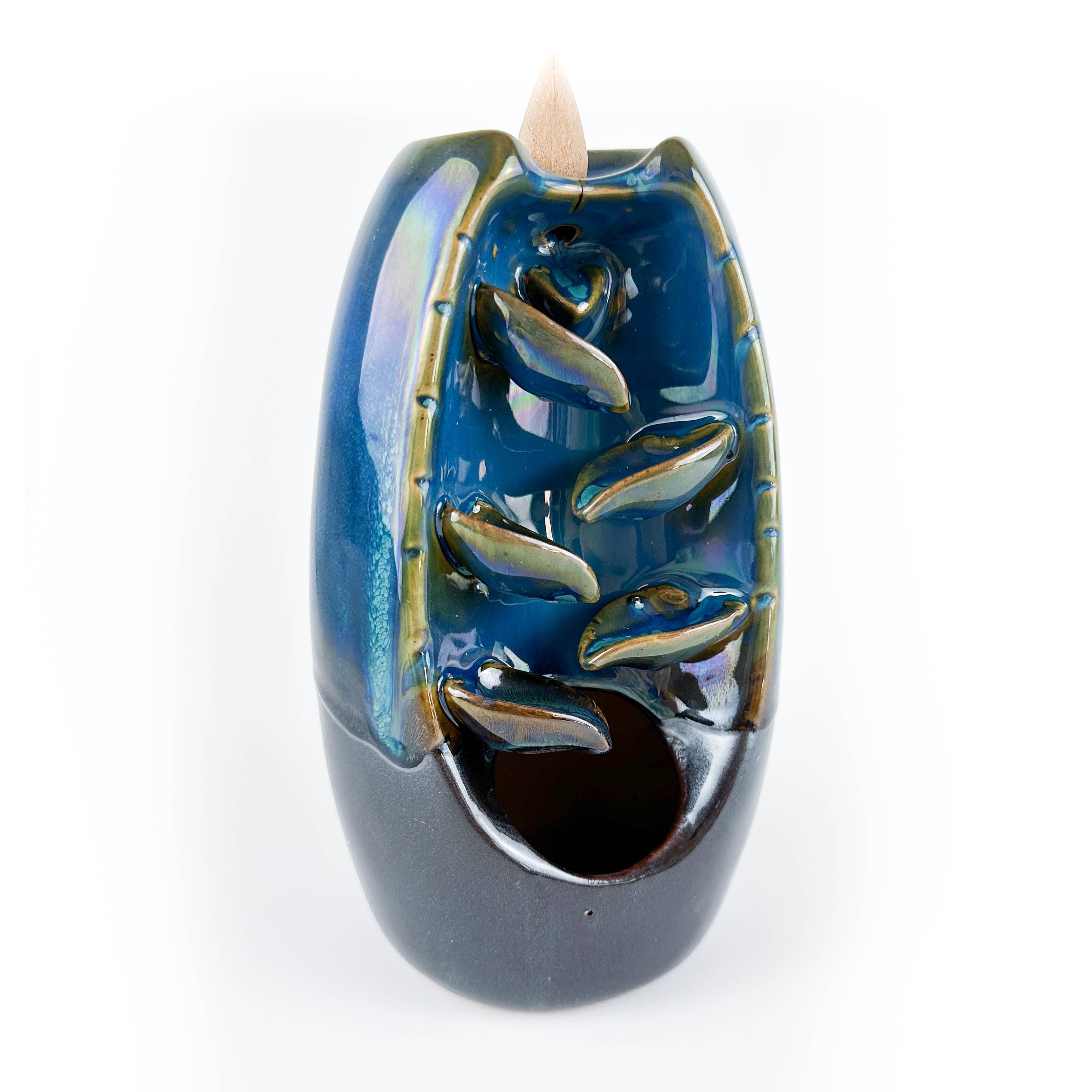 GREENROOTS USA LLC - Venta al por mayor Portainciensos - Quemador de Conos de Reflujo de Cerámica en Cascada 19 cm de Alto x 9 cm de Ancho6