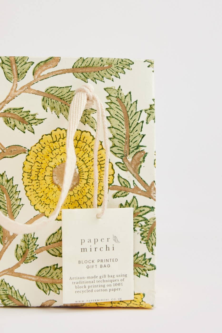 Paper Mirchi - Wholesale Gift Bag - Hand Block Printed Gift Bags (Small) - Sunshine8