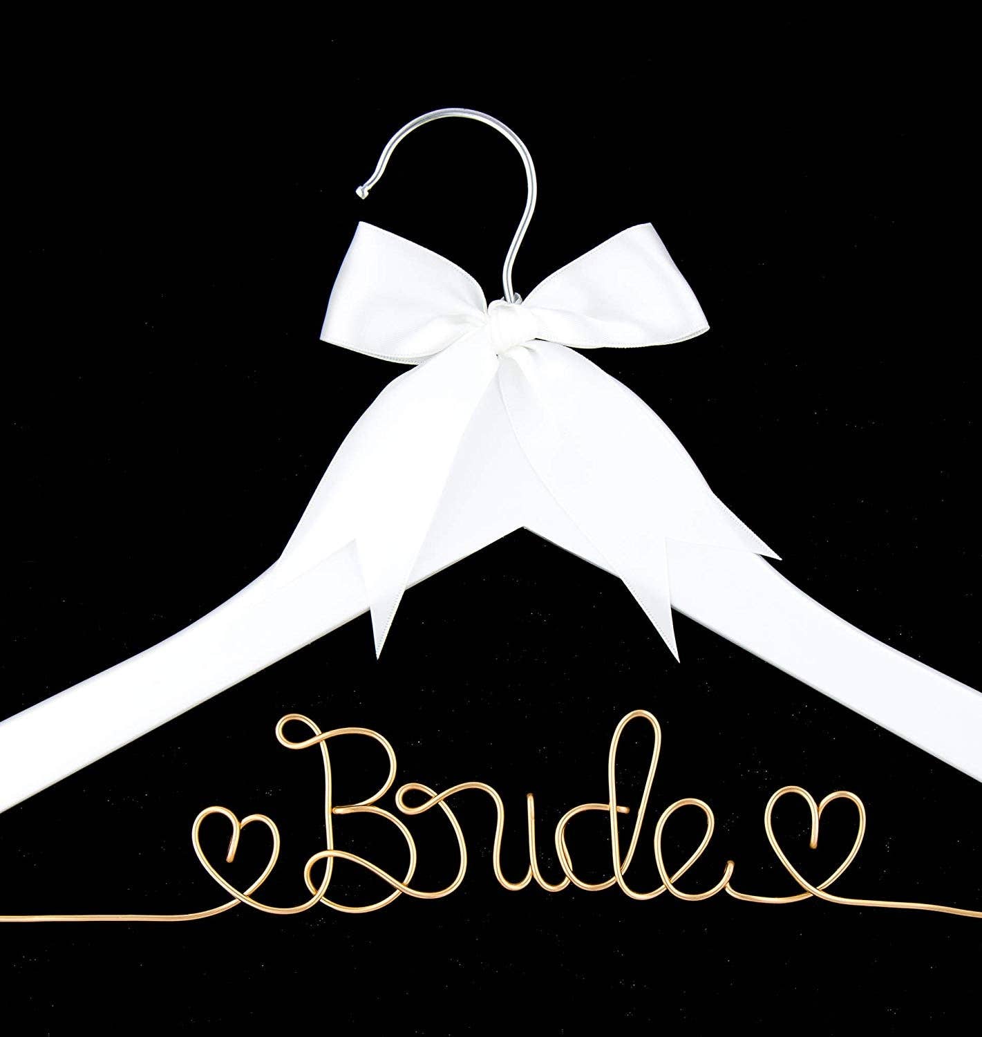 Ella Celebration - Wholesale Clothes hangers - Bride Wedding Dress Hanger - White with Light Gold Wire5