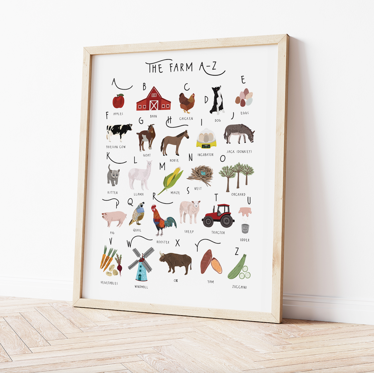 Bea Baranowska Illustration – wholesale Art print – The Farm A-Z Print2