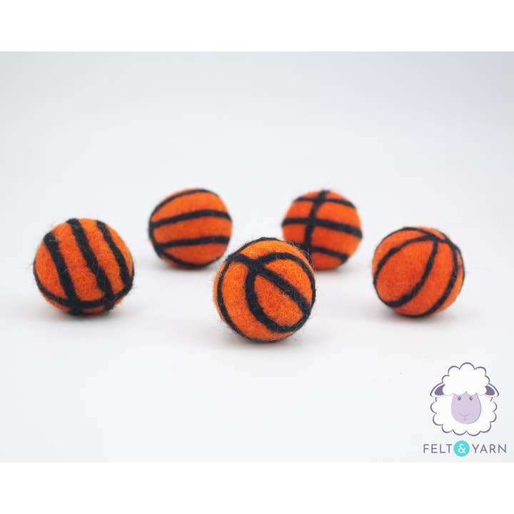 Mini Felt Basketball for wholesale by Felt and Yarn