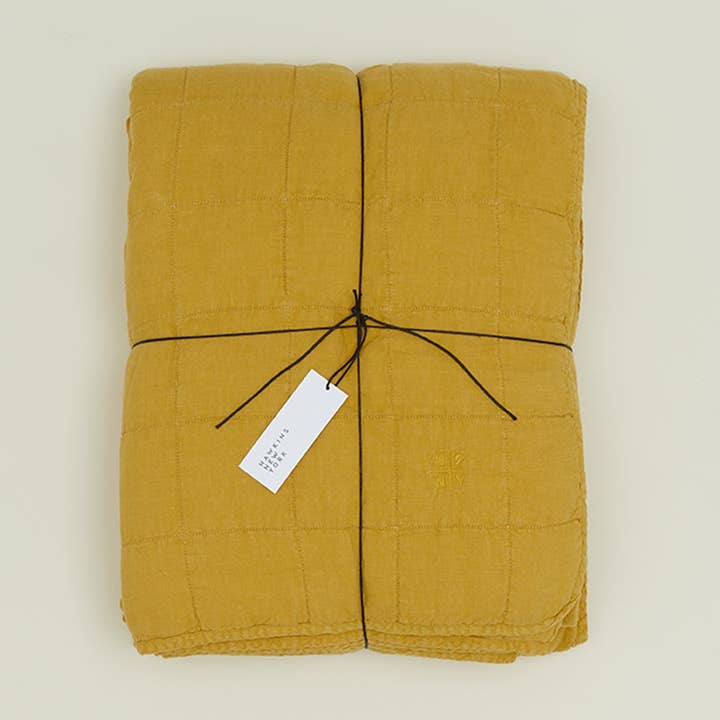 EDREDÓN DE LINO SENCILLO - MOSTAZA para venta al por mayor de Hawkins New York