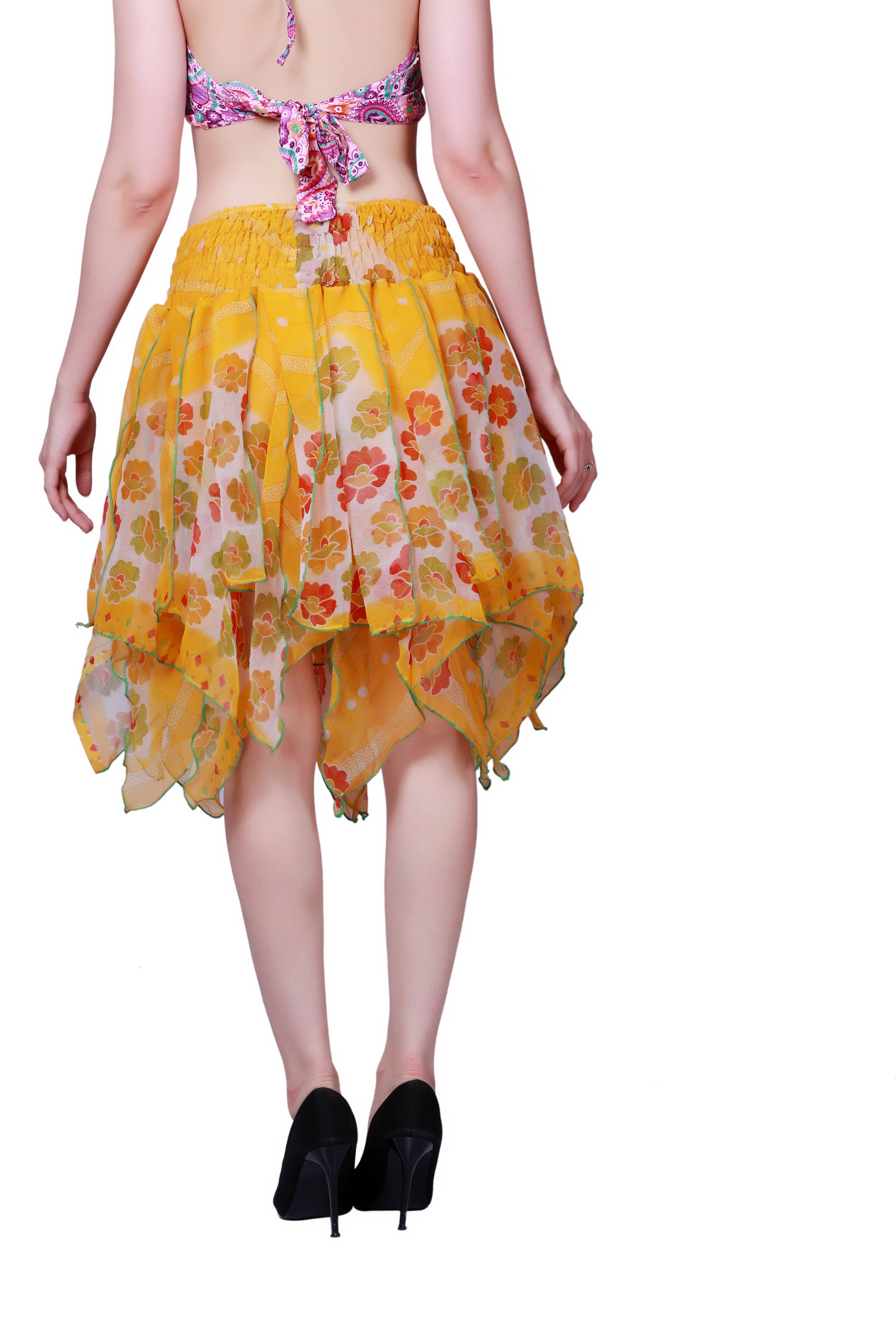 Wevez - Wholesale Skirt - Women's - Women Chiffon Pixie Elastic Waist Asymmetric Skirt Wholesale6