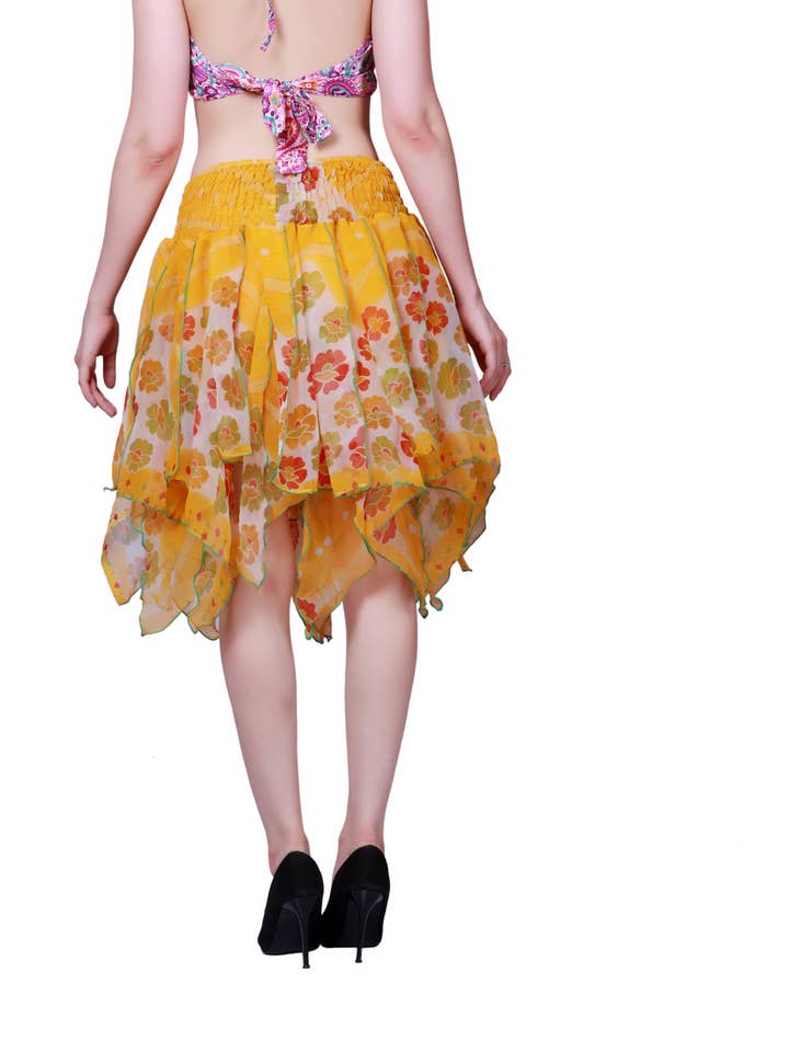 Wevez - Vente Jupe – femme - Jupe asymétrique en mousseline pour femmes avec taille élastique en gros7