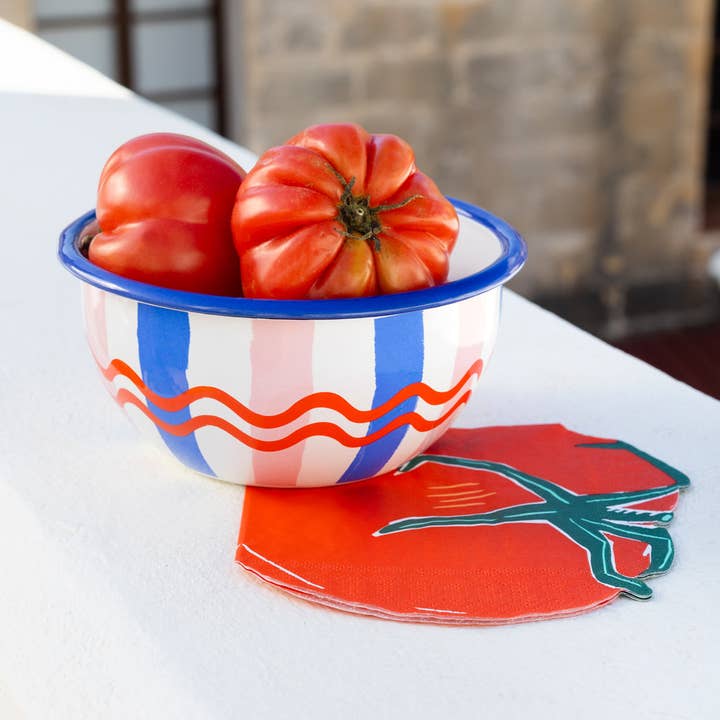 Talking Tables UK – wholesale Bowl – Colourful Stripe Enamel Bowl | 16cm | Spring | Summer |