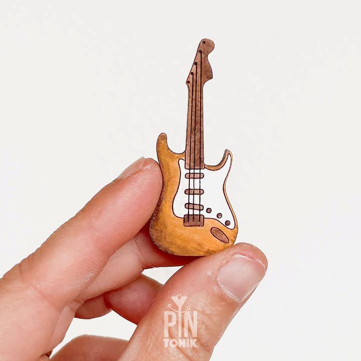 PinTonik - Wholesale Lapel Pin/Button - Electric Guitar Lapel Pin - Punk Music Teacher Gifts1