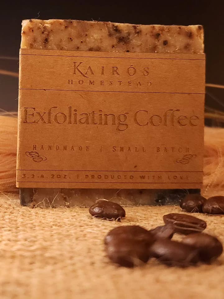 Kaffe Exfolierande Tvål för wholesale av Kairós Homestead
