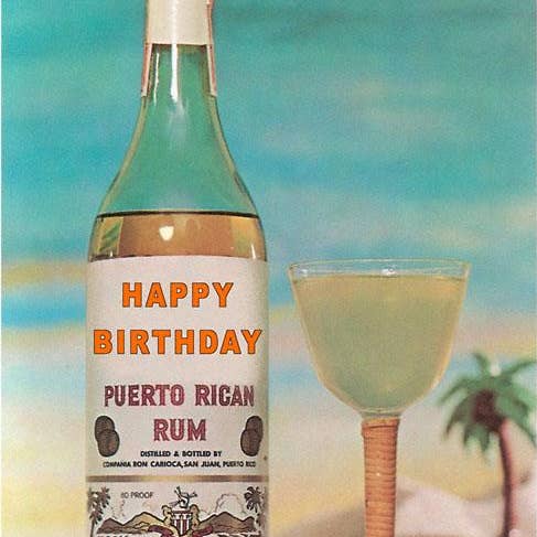 Art Print HB-74 Happy Birthday, Rum for wholesale by Found Image Press