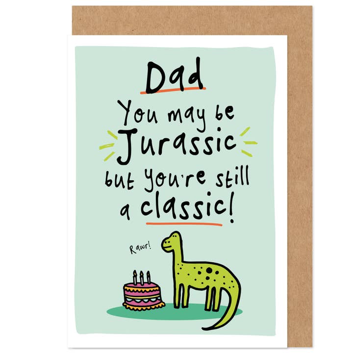 Pappa Födelsedagskort - Du Kanske Är Jurassisk Men Fortfarande En Klassiker för wholesale av Bow & Bell