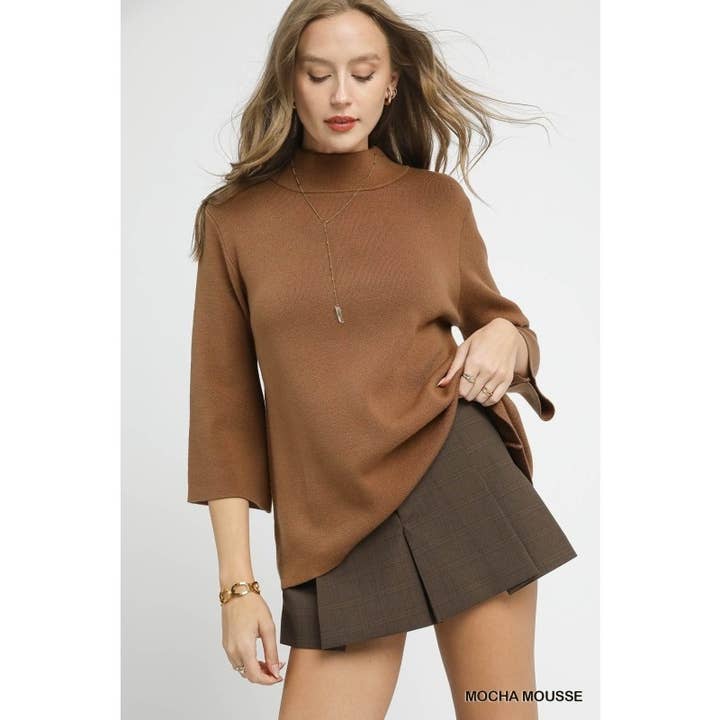 Camisola de Malha com Gola Alta para Mulher por atacado de Upmost