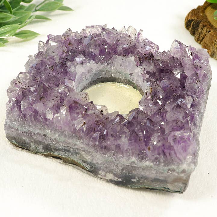 Natures Artifacts Inc - Wholesale Candle Holder - Amethyst Cluster Candle Holder - Amethyst Home Decor1