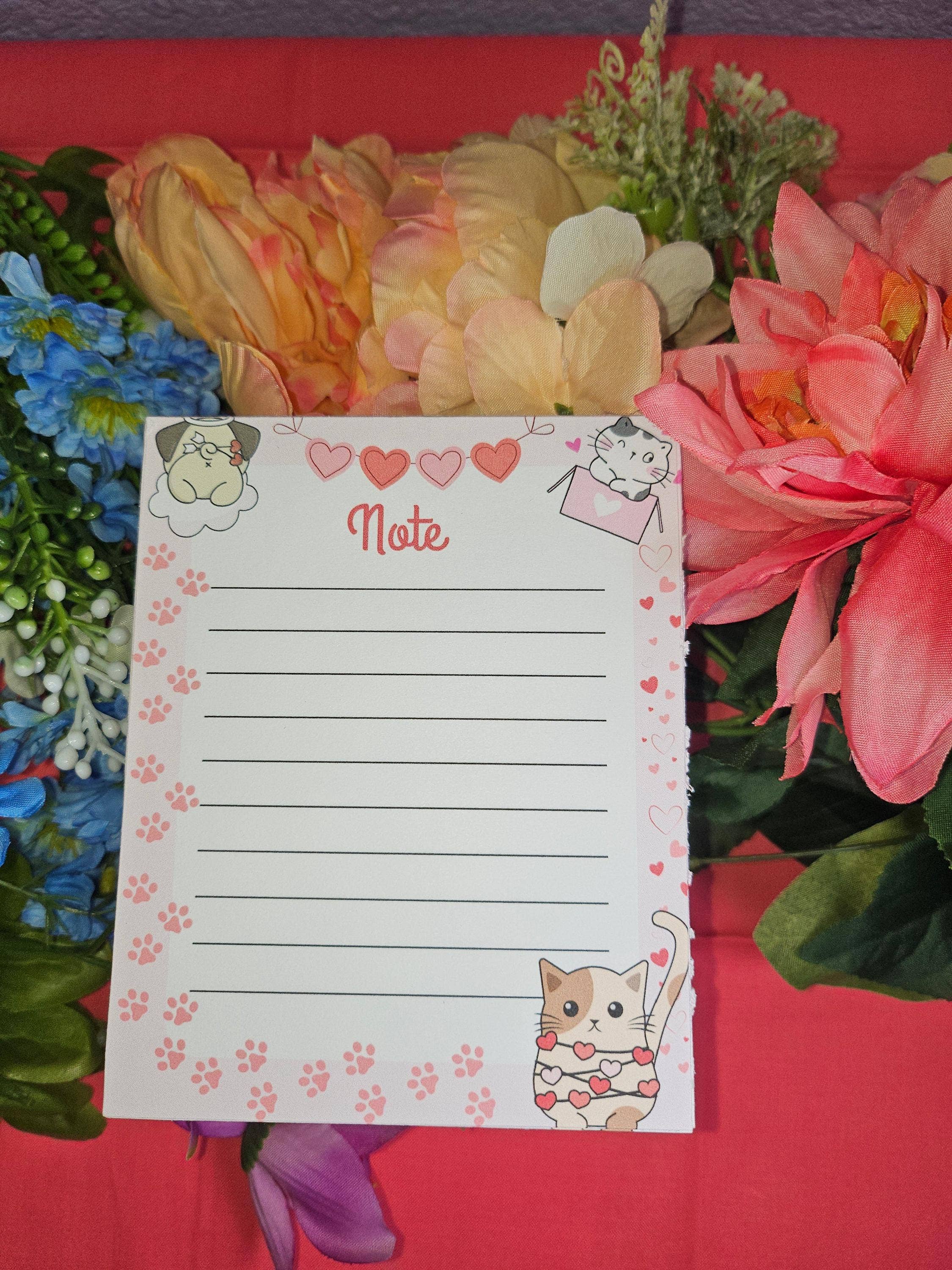 Autumnmist Boutique - Wholesale Notepad - Tangled in Love Cat Notepad 4.25" x 5.5"3