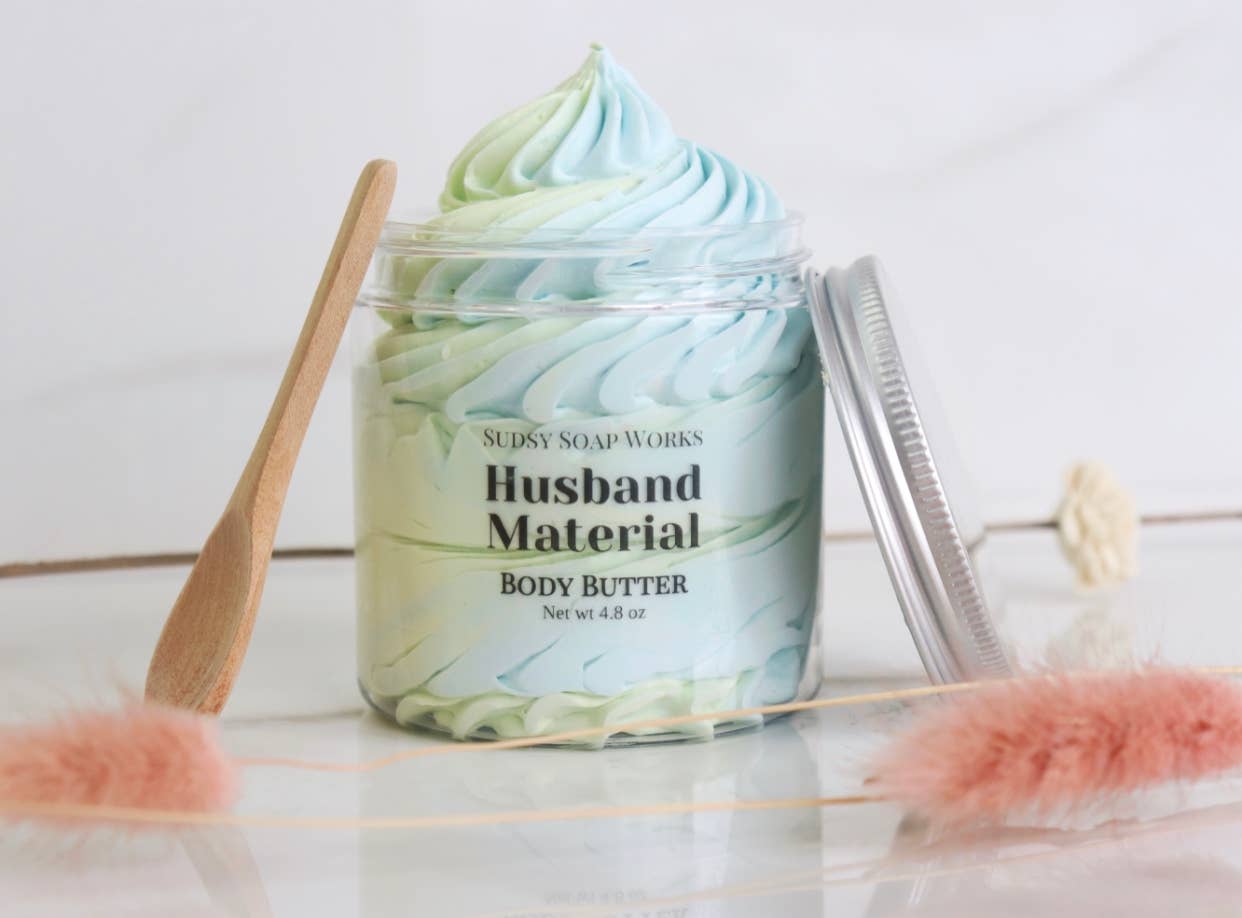 Sudsy Soap Works LLC - Vente Baume/beurre pour le corps - Beurre corporel matériel mari