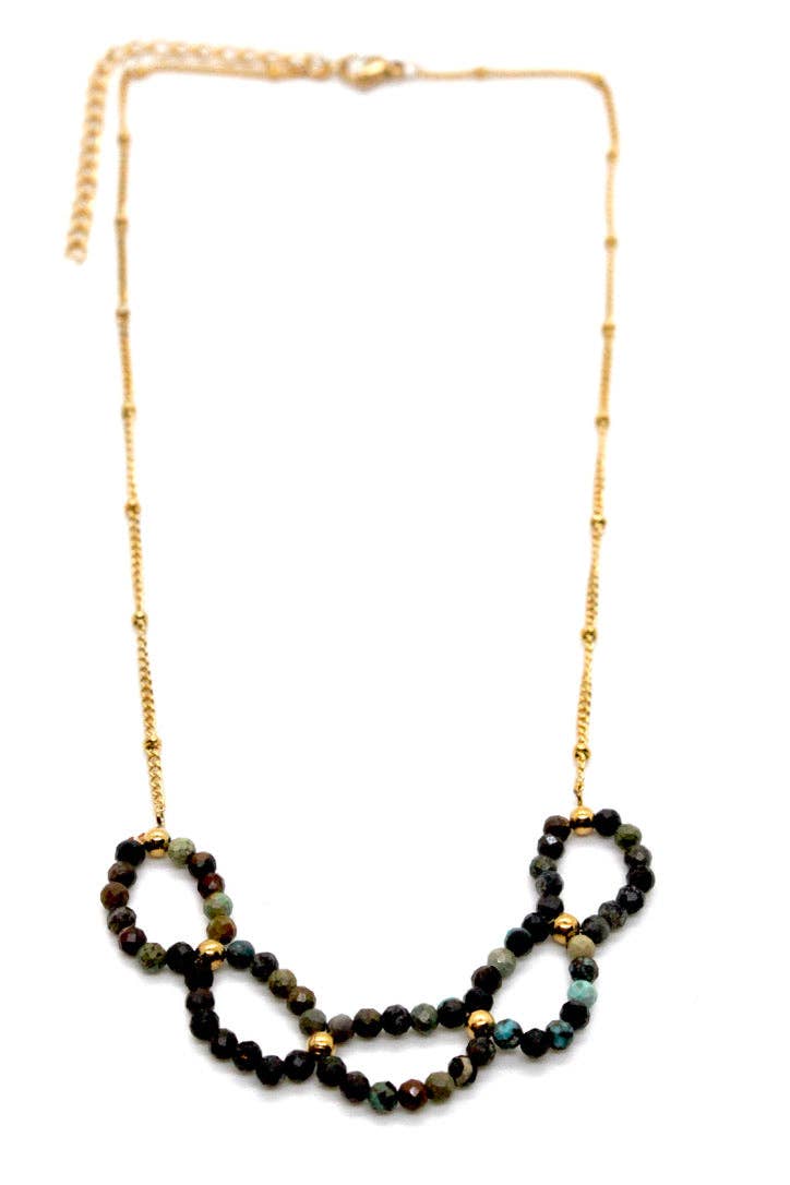 LIZOU - Vendita all'ingrosso Collane di perline/perle - Collana con Perline di Turchese Africano -Collezione French Flair- N2-22471