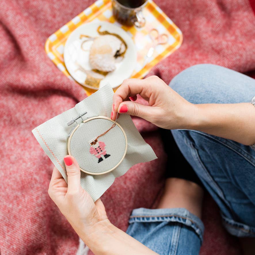 Cotton Clara Craft Kits & Supplies - Wholesale Craft Sewing Kit - Christmas Santa Cross Stitch Kit6