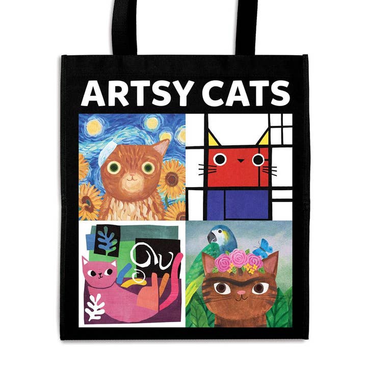 Chronicle Books - Wholesale Grocery/Shopping Bag - Artsy Cats Reusable Shopping Bag