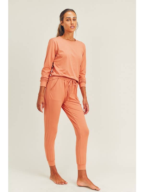 Copper Brushed Soft Peach Skin Long Sleeve & Lounge Pant for wholesale on Faire
