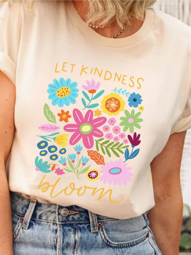 Eleven Fashion - Wholesale Screen Printed T-Shirt - Women's - Let Kindness Bloom Shirt0