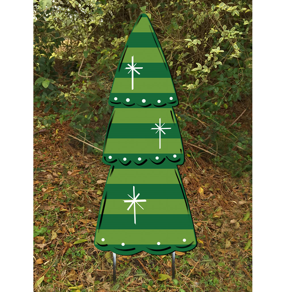 Steel Southern Designs – Cabide de porta por atacado – Arte em metal ao ar livre Árvore de Natal magra2