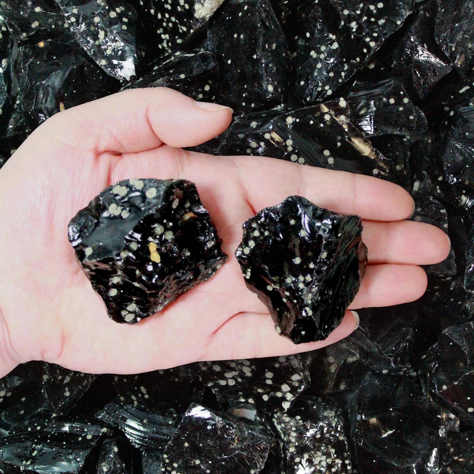 Fantasia Mining - Vendita all'ingrosso Pietra/cristallo spirituale - Ossidiana ruvida a forma di fiocco di neve - Messico (1lb)3