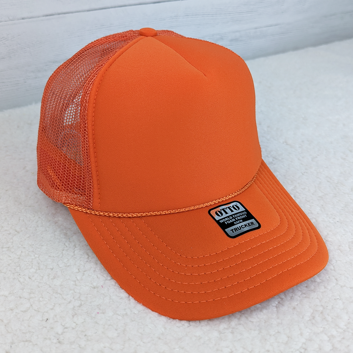 Trendy Transfers - Wholesale Trucker Hat - Unisex - Orange Foam Trucker Hat0