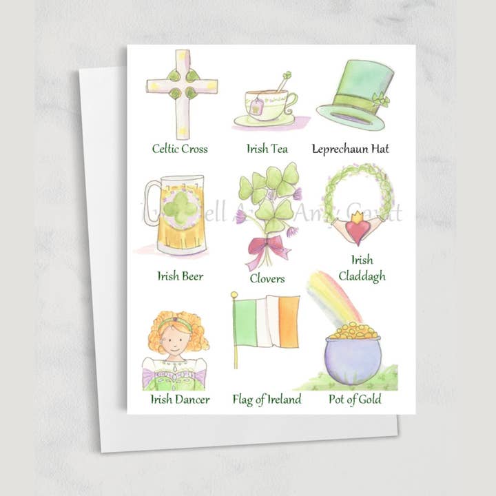 Lula Bell Cards and Gifts - Wholesale St. Patrick's Day Card - St Patrick's Day - Symbols of the Irish Greeting Card0