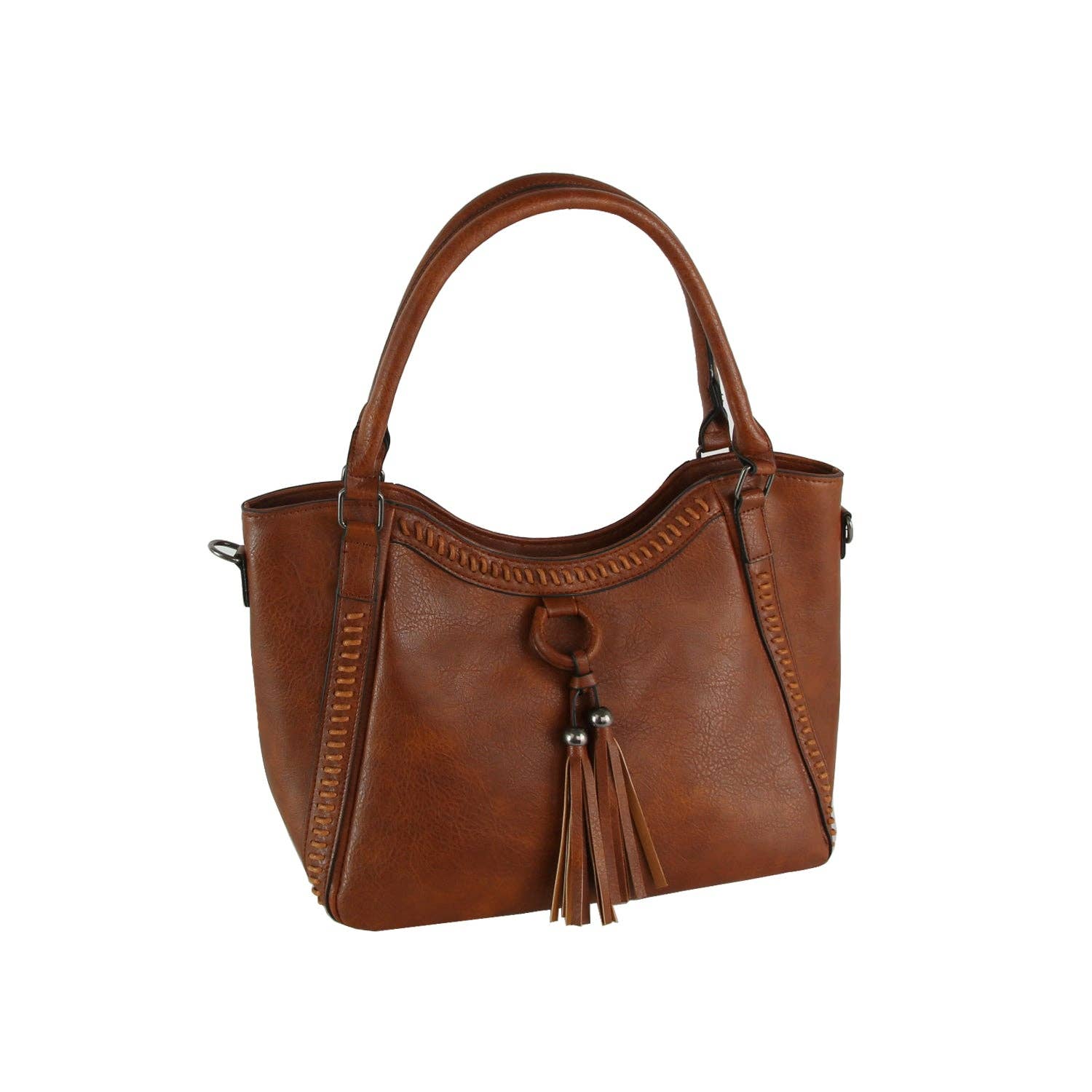 Handbag Factory Corp - Wholesale Shoulder Bag - Women's - Whipstitch Tassel Bead Accented Shoulder Tote1