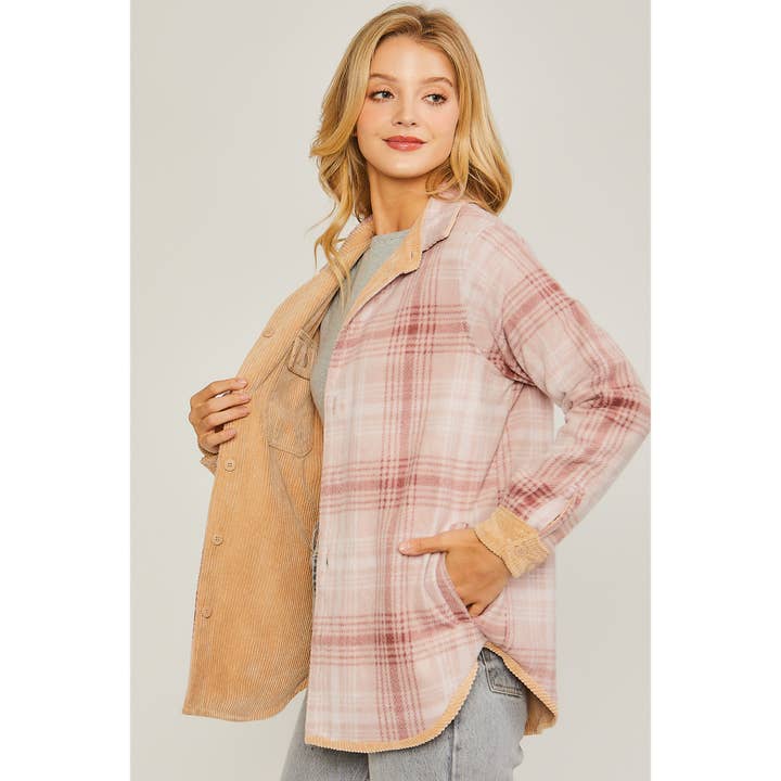 Apolline - Wholesale Shirt Jacket/Shacket - Women's - Corduroy Reversible Button Down Jacket9