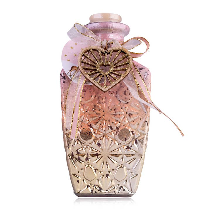 Baño de burbujas SUEÑOS ROMÁNTICOS en botella de vidrio con decoración de corazón, 420 ml para venta al por mayor de Accentra