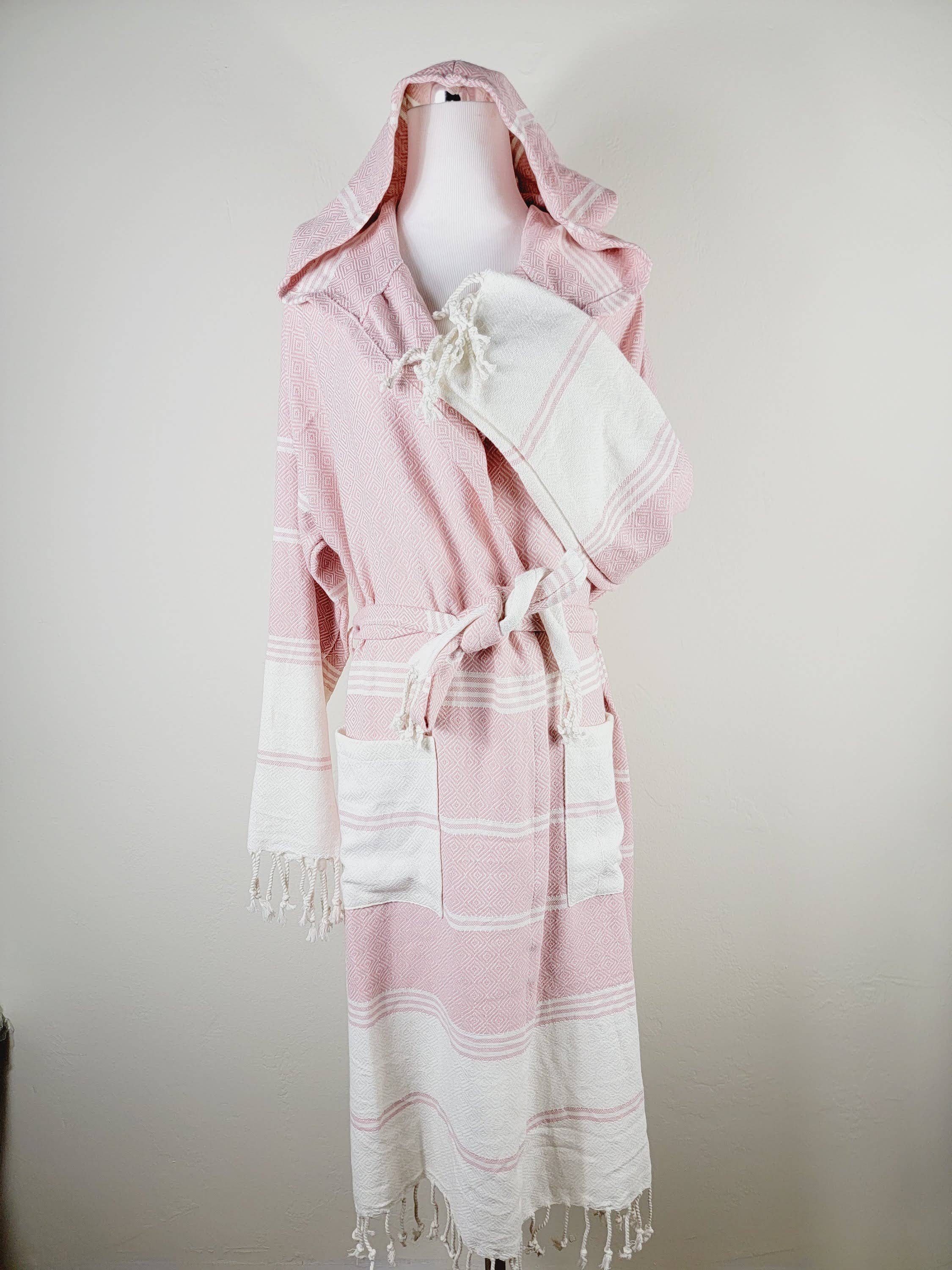 EBRU Home - Wholesale Robe - Unisex - Unisex Robe, Beach robe, Bath robe and spa,Turkish Robe PINK3