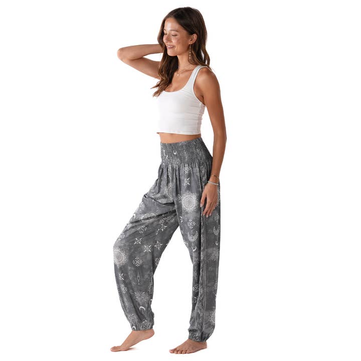 Lotus and Luna - Wholesale Pants - Women's - Celestial Grey Harem Pants with Pockets4