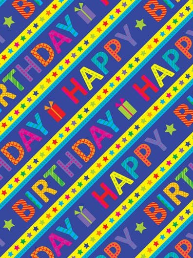 Birthday Stripes - Bulk Birthday Gift Wrap for wholesale by Artist Point Gift Wrap