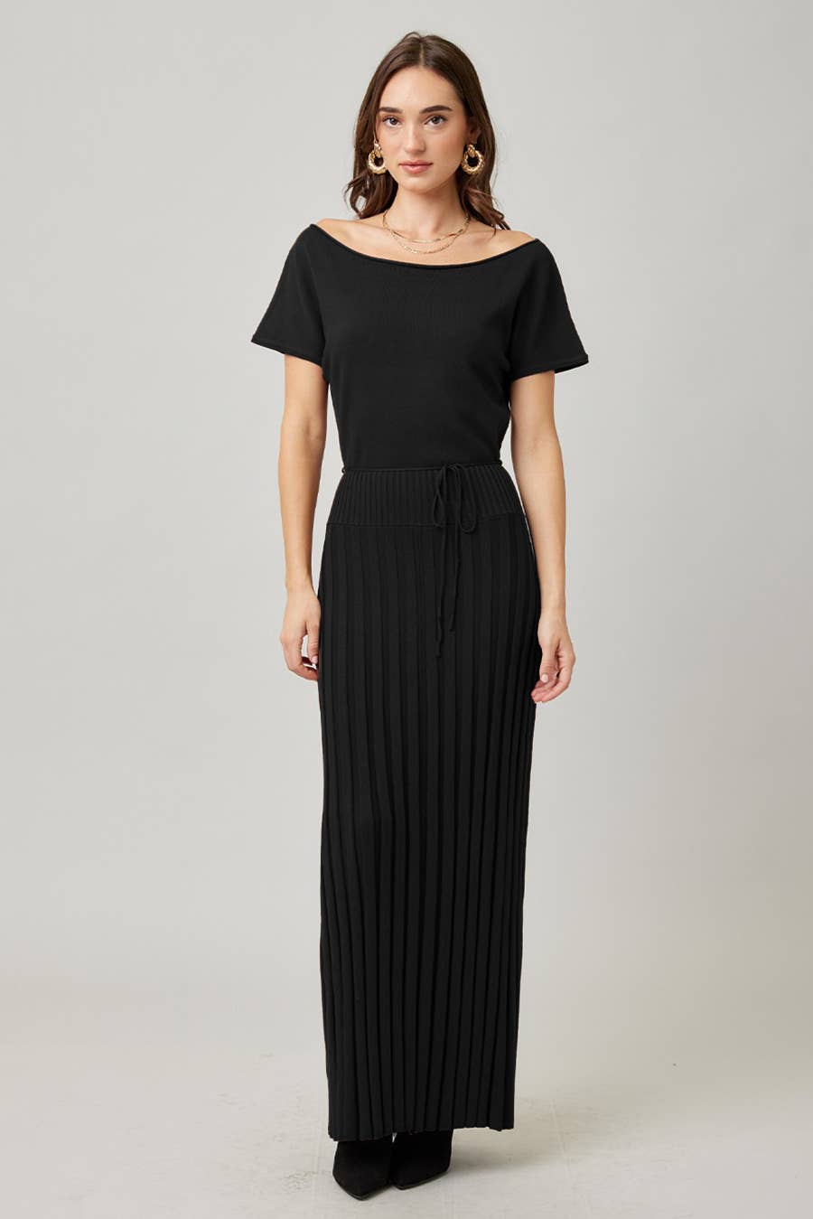 ILLA ILLA - Wholesale Dress - Women's - Knit Pleat Maxi Dress 1