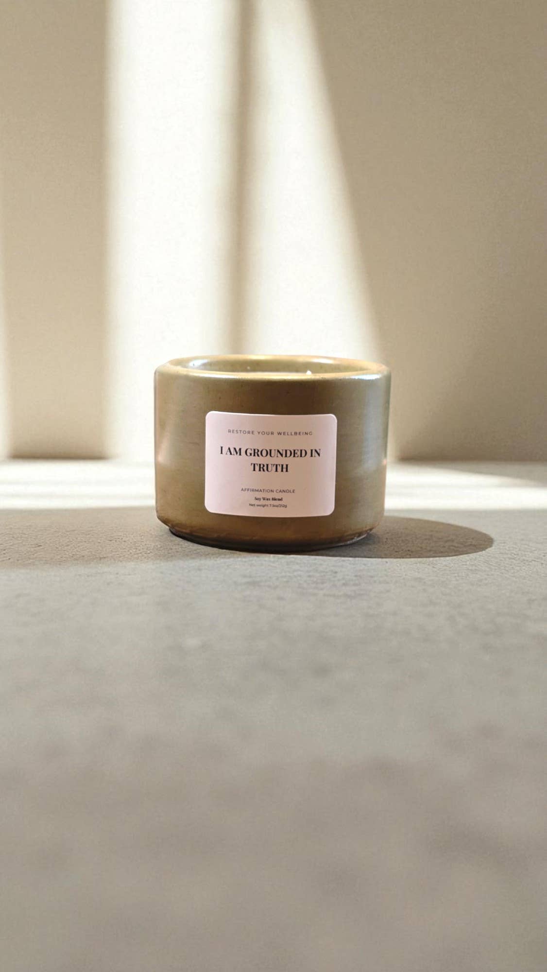 Restore Your Wellbeing - Wholesale Jar/Filled Candle - I Am Grounded in Truth Affirmation Candle 0