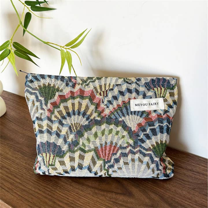 Funkyrel® Atzbranding Limited - Wholesale Makeup/Cosmetic Bag - Cosbai - Embroidered Fan Pattern Makeup Bag - Vintage & Practical4