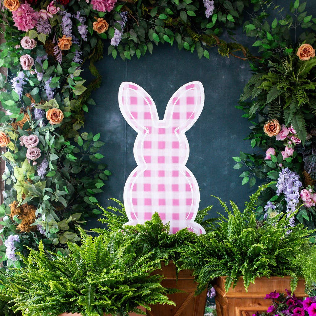 Songbird Grove Collection - Wholesale Garden/Lawn Stake - Gingham Bunny Garden Stakes Collection6