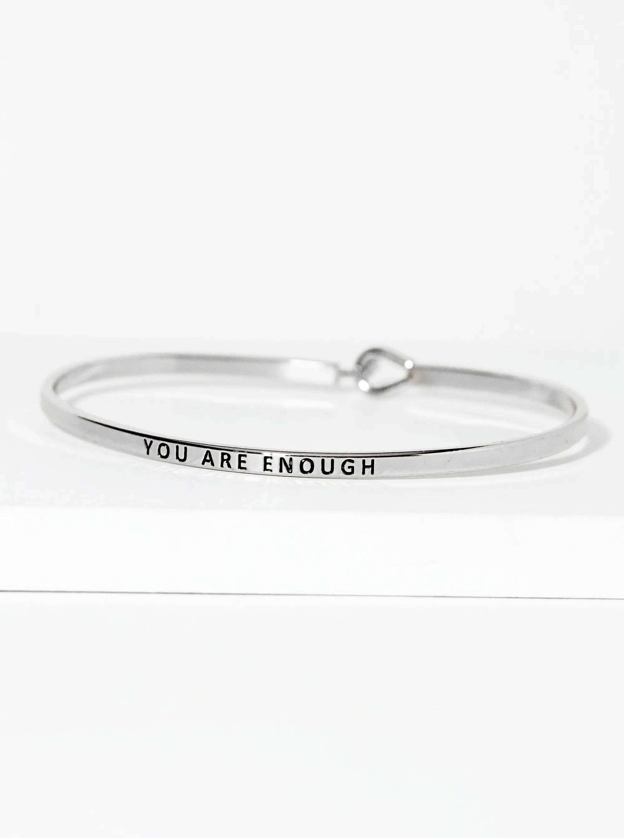 Wild Honey - Wholesale Bangle Bracelet - You Are Enough Engraved Inspirational Bangle Bracelet2