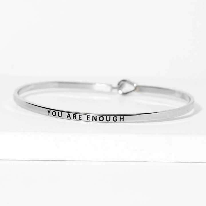 Wild Honey - Wholesale Bangle Bracelet - You Are Enough Engraved Inspirational Bangle Bracelet2