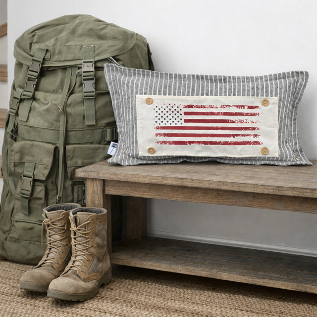PillowPanels - Wholesale Throw/Decorative Pillow - PANEL ONLY: Summer 4th of July Veteran USA OLD GLORY FLAG2