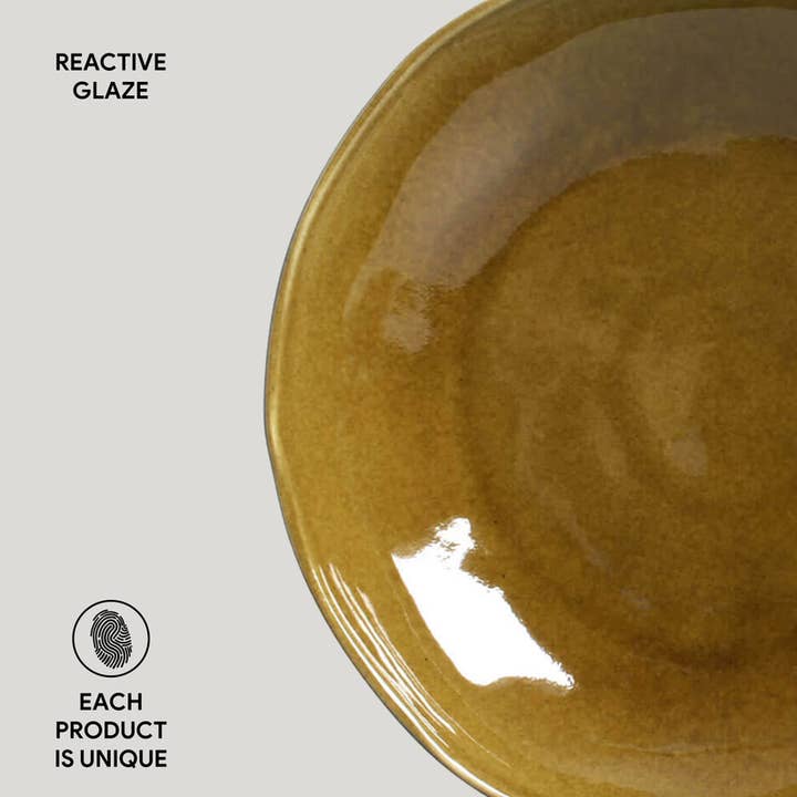 Porto Brasil – wholesale Serveringsskål – Bio Stengods Bärnstensfärgad Salladsskål, 28 Oz4