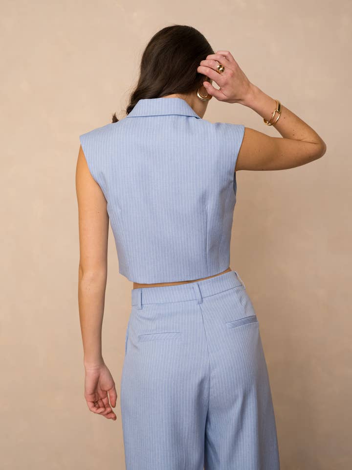 LULUMARY - Vendita all'ingrosso Blazer - Donna - Blazer senza maniche a righe V33136