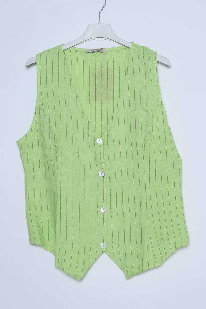 LÉA & LUC - Wholesale Button Down Shirt - Women's - Sleeveless shirt in 100% Linen REF. 51701