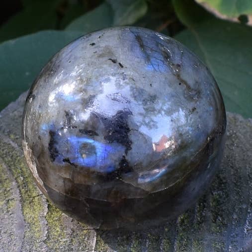Ny! Stor Solid Naturlig & Unik Stor Labradorit Crystal Stone Poleret Sphere Ball for engroshandel hos Reiju