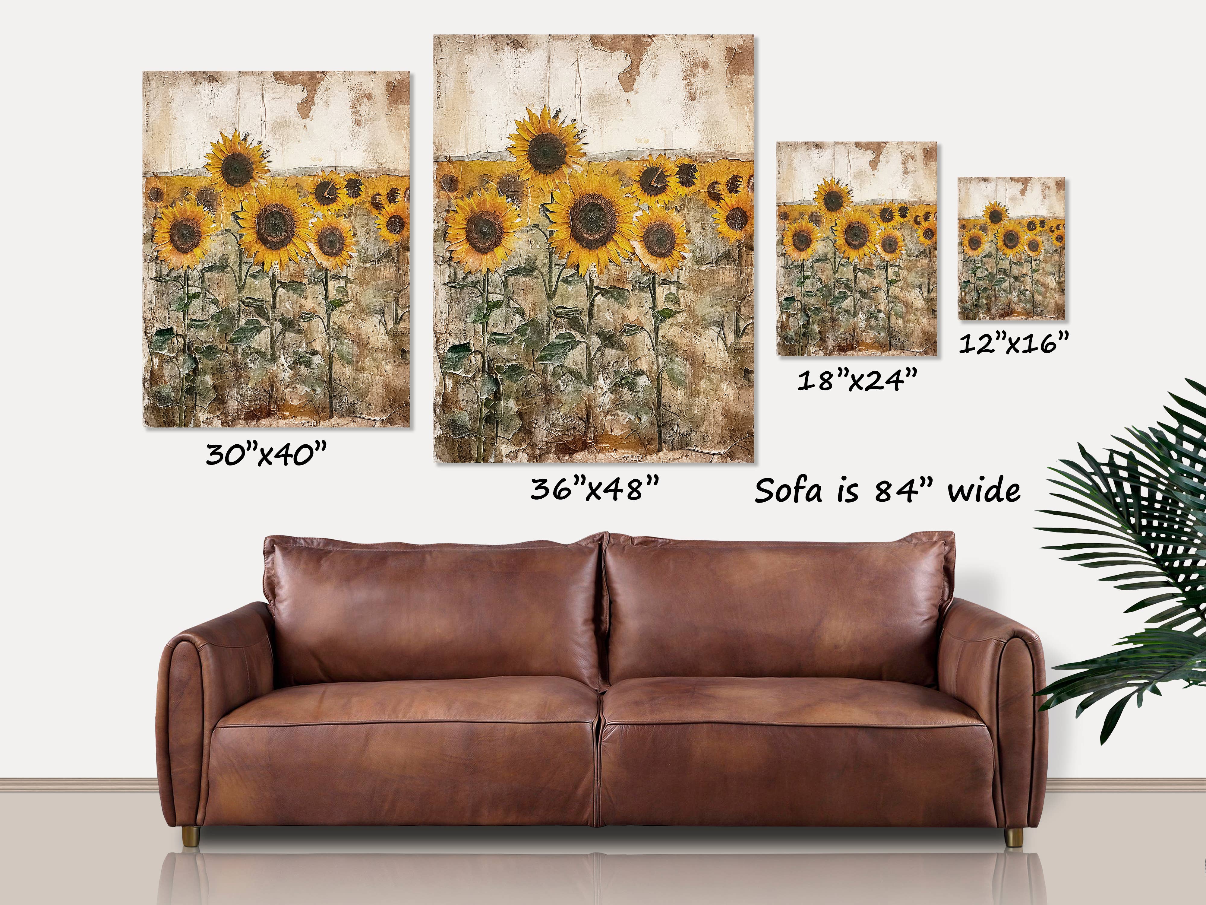 Olive Branch Farmhouse - Wholesale Canvas Art - Rustic Sunflower Field Large Canvas Wall Art0